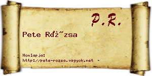 Pete Rózsa névjegykártya